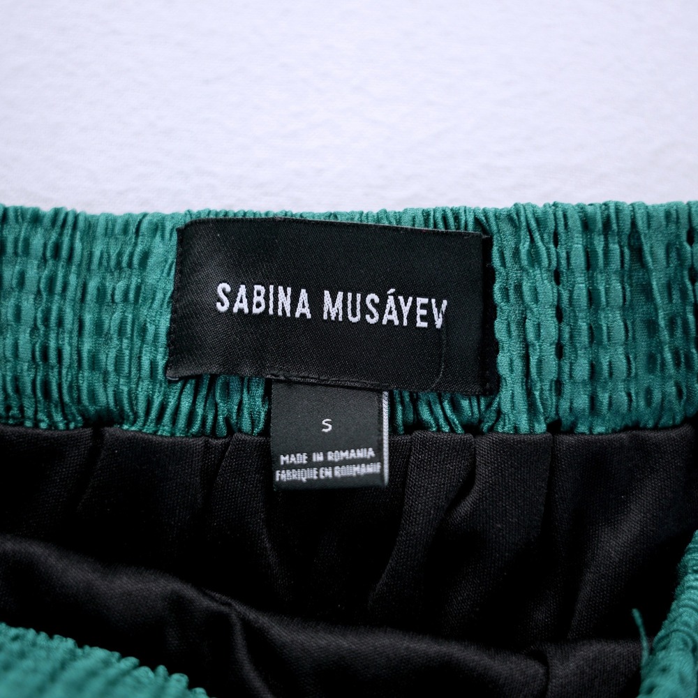 Sabina Musayev x Anthropologie Odelle Teal Pleated Plisse Tulip Hem Midi Skirt S - Picture 5 of 7